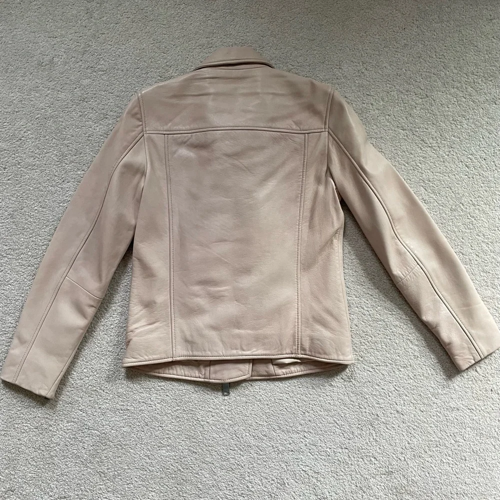 All saints blush pink leather Elva jacket - Picture 9 of 12